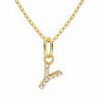 Gold Plated Sterling Silver Initial Necklace