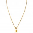 Italian Gold Plated Lock Necklace