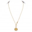 Italian Gold Plated Sterling Silver Coin Necklace