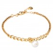 Italian Gold Plated Sterling Silver Pearl Bracelet