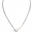 Italian Rhodium Plated Sterling Silver Pearl Necklace