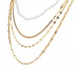 Italian Gold Plated Sterling Silver and Pearl Multi Necklace