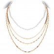 Italian Gold Plated Sterling Silver and Pearl Multi Necklace