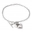 Italian Sterling Silver Rhodium Plated Heart Bracelet