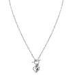 Italian Sterling Silver Rhodium Plated Heart Necklace