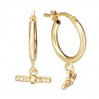 Gold Plated CZ Toggle Earrings