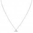 Rhodium Plated CZ Toggle Necklace