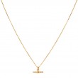 Gold Plated CZ Toggle Necklace