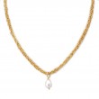 Italian 14kt Gold Plated Pearl Necklace