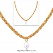 Italian 14kt Gold Plated Pearl Necklace