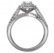 Double Halo Split Shank Diamond Ring