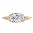 Classic Semi-Mount Floral Design Diamond Ring