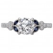 Sapphire and Diamond Semi-Mount Engagement Ring