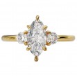 Three Stone Semi-Mount Diamond Engagement Ring
