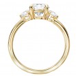Three Stone Semi-Mount Diamond Engagement Ring