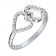 14KW Double Heart Diamond Ring