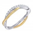 14KTT Weavy Braided Diamond Ring