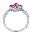 14KW Ruby & Diamond Clover Ring