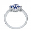 14KW Sapphire & Diamond Clover Ring
