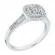 10K Cushion Halo Cluster Diamond Ring