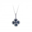 14KW Sapphire & Diamond Clover Pendant