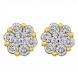 10KY 1 1/2ct Diamond Flower Earrings