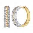 14KTT Diamond Hoop Earrings