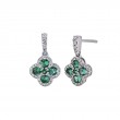14KW Emerald & Diamond Clover Earrings