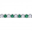 14KW Diamond & Emerald Bracelet