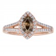 14KR Marquise Brown Diamond Halo Ring