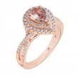 14KR Pear Morganite & Diamond Halo Ring