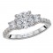 3 Stone Semi-Mount Diamond Ring