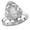 Semi-Mount Oval Disc Designed Engagement Ring