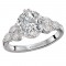 Diamond and Milgrain Detailed Semi-Mount Engagement Ring