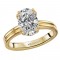 Double Ring Band and Double Prong Diamond Engagement Rin