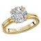 Double Ring Band and Double Prong Diamond Engagement Rin