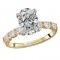 4 Prong Peg Head Semi-Mount Diamond Engagment Ring
