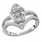 Diamond Split V-Curved Semi-Mount Diamond Ring