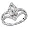 Diamond Split V-Curved Semi-Mount Diamond Ring