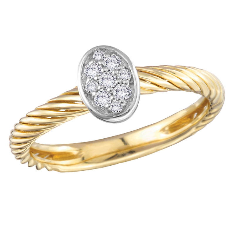 Two-Toned Lab Grown Diamond Ladies Fashion Ring