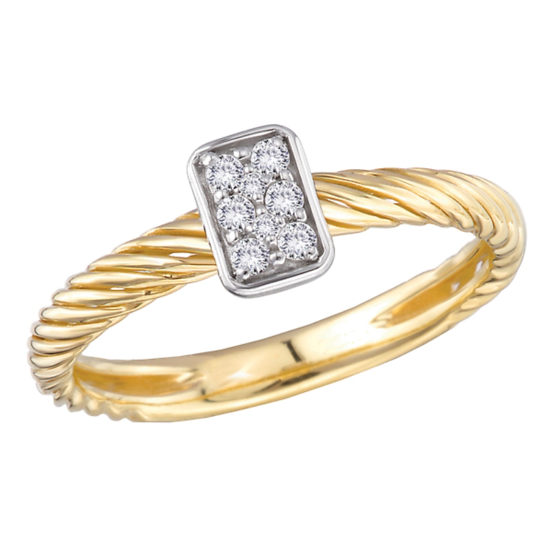 Two-Toned Diamond Ladies Fashion Ring