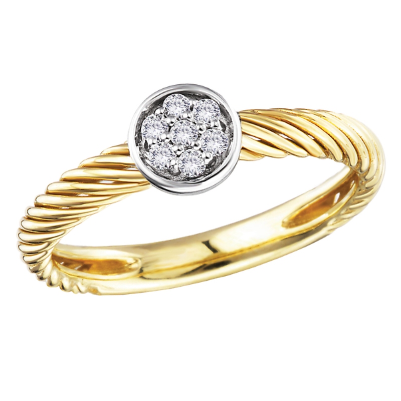 Two-Toned Diamond Ladies Fashion Ring