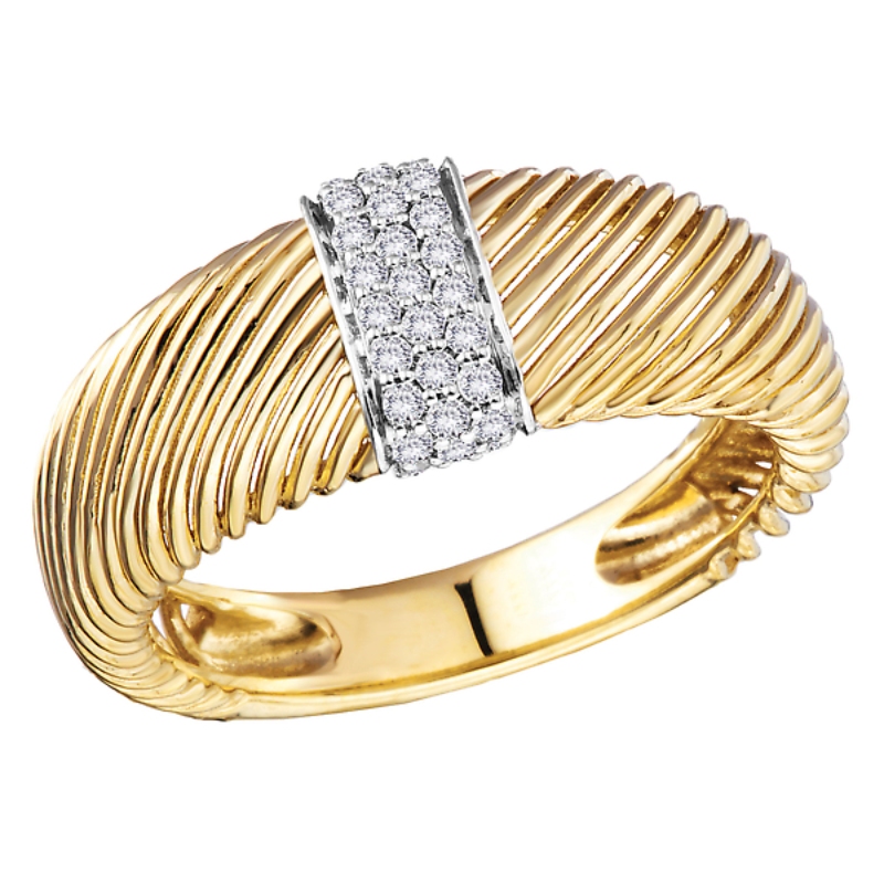 Two-Tone Diamond Ladies Fashion Ring