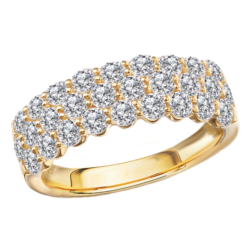 Triple Row Diamond Band