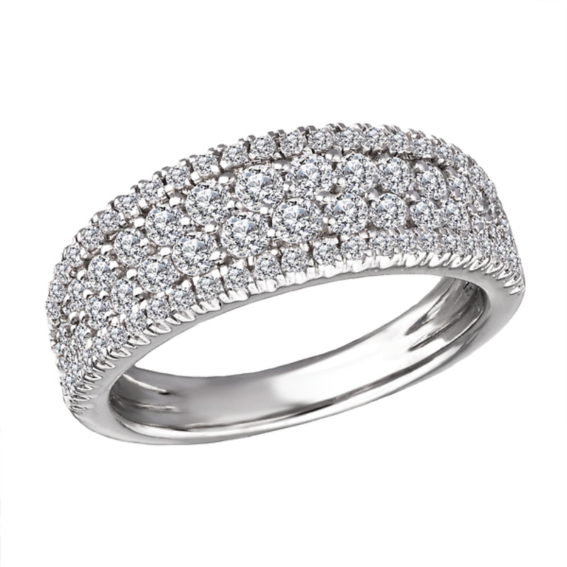 Four Row Diamond Fashion Ring