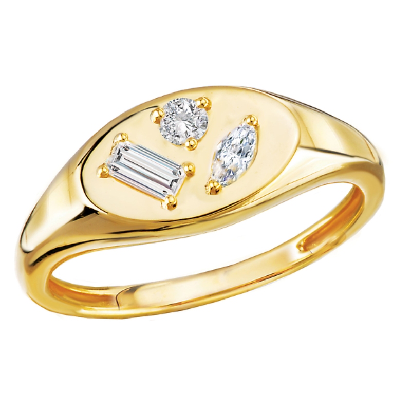 Fancy Diamond Signet Ring