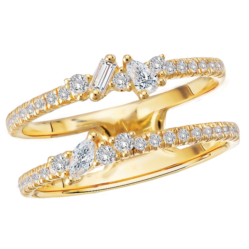 Ladies Fashion Double Banded Diamond Ring