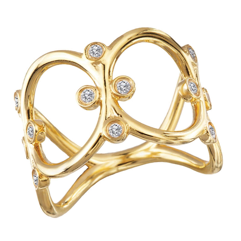 Ladies Fashion Loop Patterned Diamond Ring