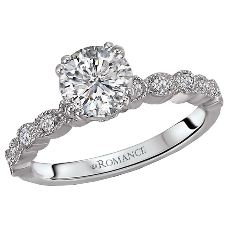 Peg Head Semi-Mount Diamond Ring