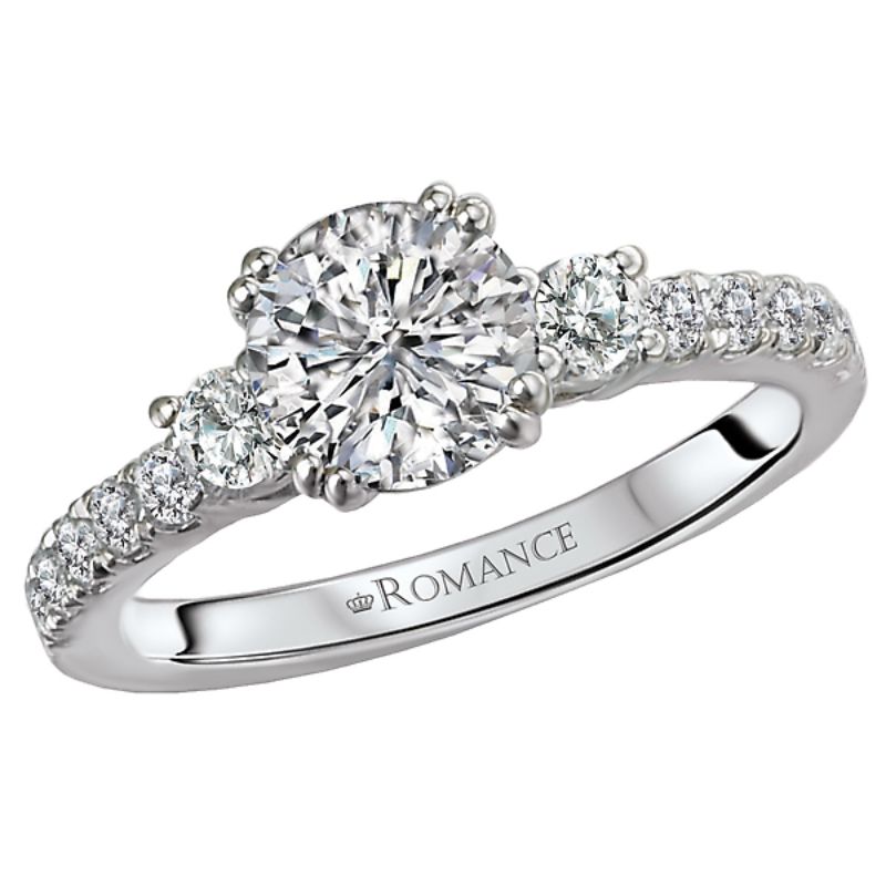 3 Stone Semi-Mount Diamond Ring